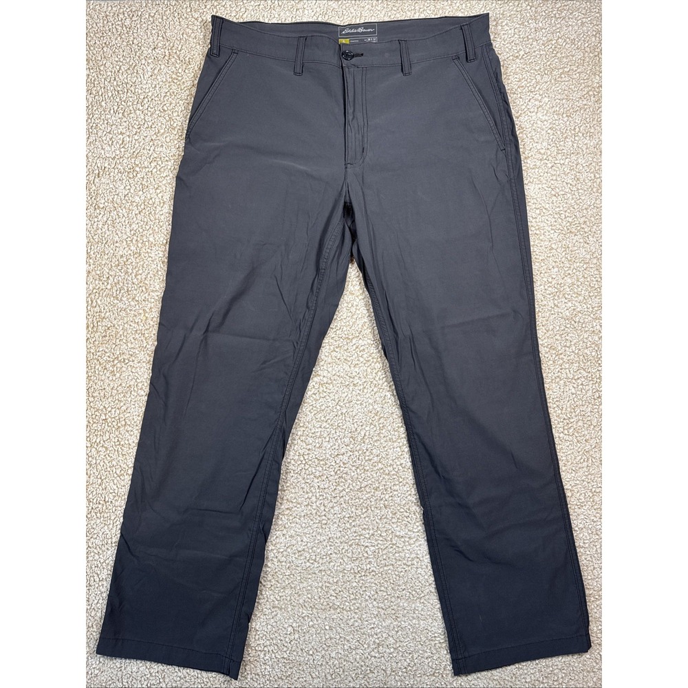 Eddie Bauer Travex Pants Mens Sz 38x32 Gray Hiking Lightweight Stretch Golf